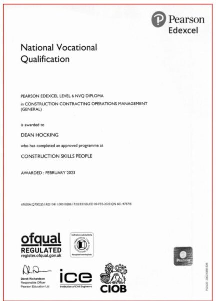 Pearson Edexcel Construction Contracting Operations Management (General).